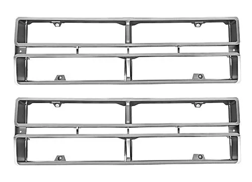1971-72 Ford Pickup Truck Grille Insert Silver - Pair New Dii