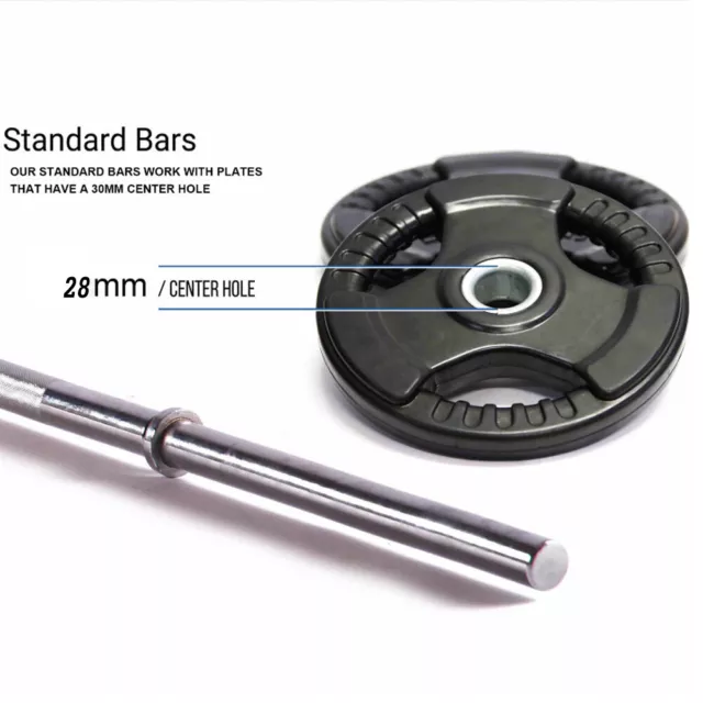 1.25kg-25kg Rubber Standard Weight Plates Tri-grip Barbell Plate 28mm Weight Bar 2