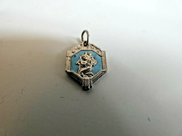 Broche En Métal émaillé Saint Christophe - Patron Des Voyageurs, Diamètre 19 Mm - Épingle Sécurisée, Finition Main, Ne Ternit Pas