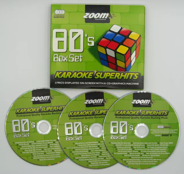 Zoom Karaoke CD + G - 60er 70er 80er Superhits - drei Dreifach CD + G Karaoke Disc Packs 3