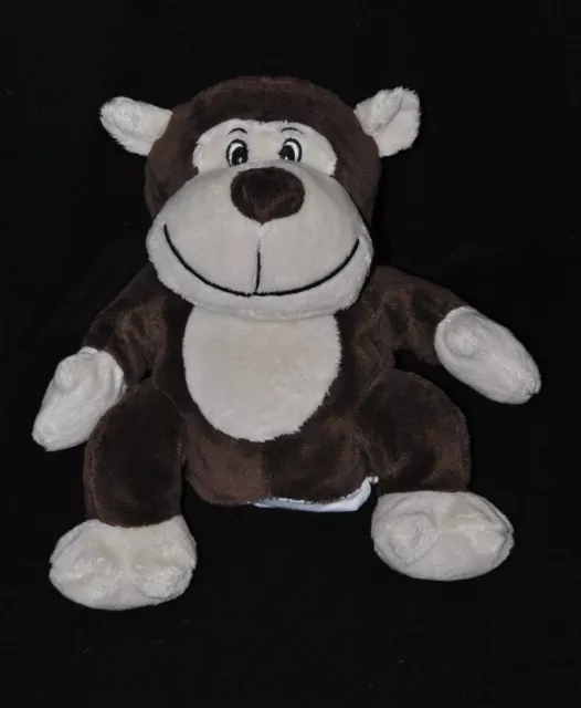 Peluche Doudou Marionnette Singe BEST PRICE London Brun Marron Blanc 29 Cm TTBE