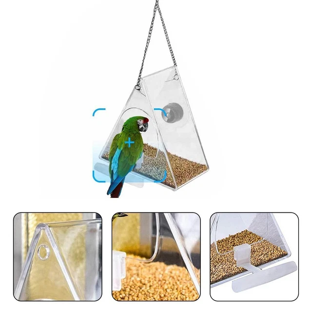 Alimentatore per volatili con fotocamera contenitore mangime gabbia per esterni HD 1080P 5