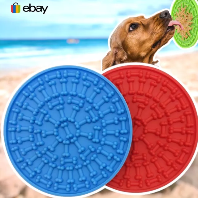 Pet Lick Mat Dog Puppy Cat Treat Silicone Surface Suction Eat Plate mat Uk