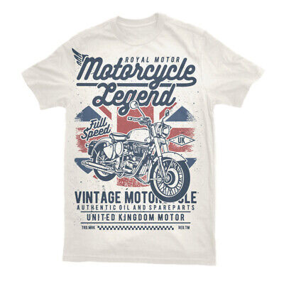 T Shirt Motorbike Mens Biker Bike Racer Motorcycle Cafe Motorcycles LEGEND S-3XL