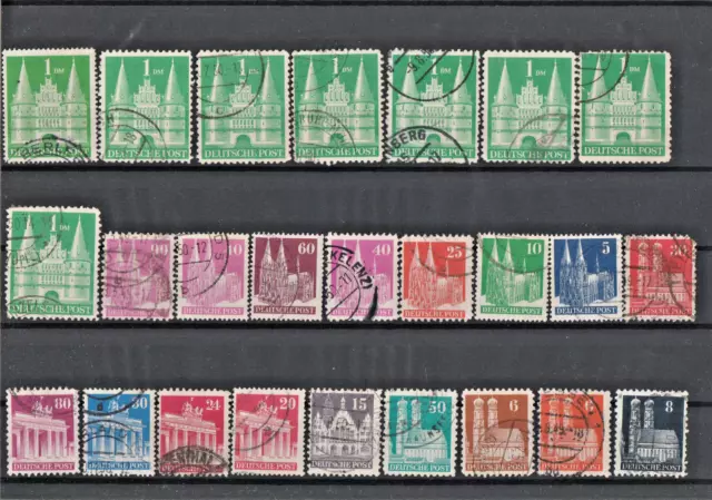 Deutsche Post ab 1949 gestempelt Lot mit 25 Briefmarken