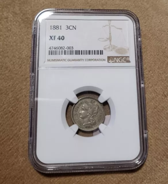 1881 Three Cent Nickel US NGC XF40