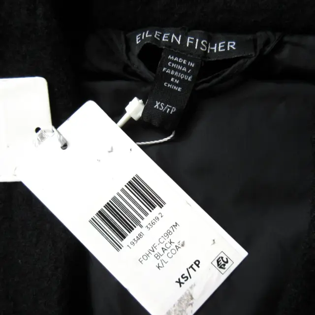NWT EILEEN FISHER Quilted Recycled-Nylon Puffer in Black Boiled-Wool ...