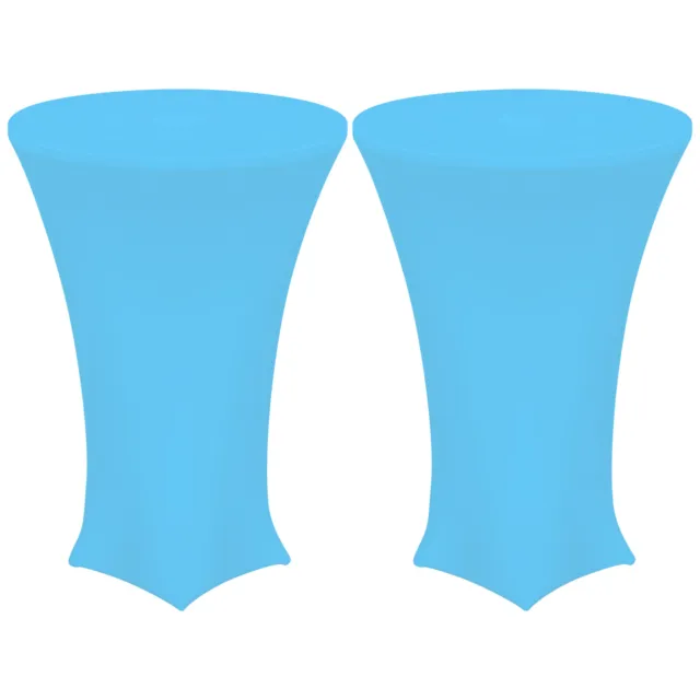 2pcs Cocktail Tablecloth 24" x 43" Spandex Stretch Table Cover, Sky Blue