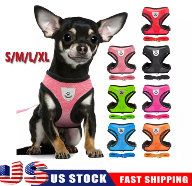 Cat Dog Pet Harness Adjustable Control Vest Dogs Reflective S M L XL Leash