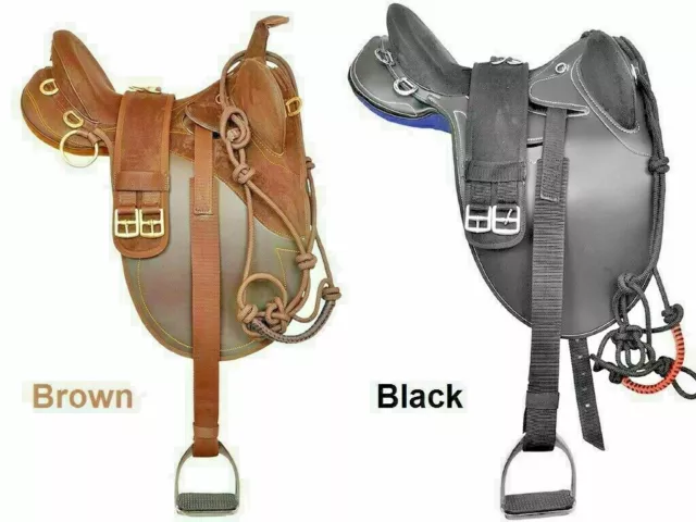 Synthetic Suede  Australian Stock Saddle With Matching Girth Size- (10" to 22").