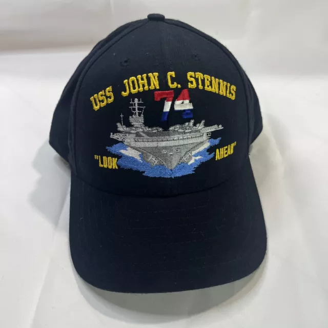 USS John C Stennis Aircraft Carrier Hat NAVY CVN74 Embroidered Strapback