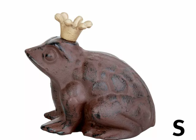 Esschert Design Frosch Froschkönig Deko Guss Gusseisen Figur Eisen Krone -klein-