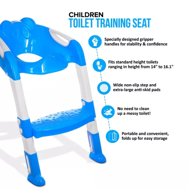 Kids Baby Toddler Safety Potty Training Toilet Step Ladder Loo Seat Trainer Step