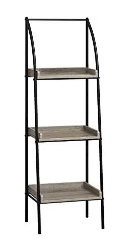 Bookshelf, Bookcase, Etagere, Corner, 3 Tier, 48"H, Office, Bedroom, Metal, Lami