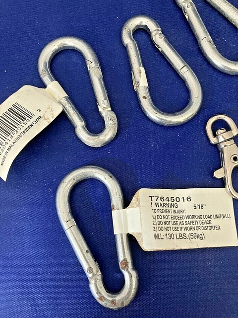 7 pc lot - 4 Spring Snap Link Clips T7645016  + 3 asst Swivel Eye Trigger Snap 3