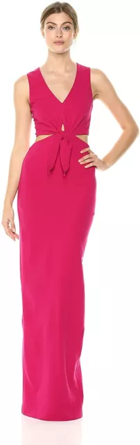 Nicole Miller Artelier FUCHSIA Structured Heavy Jersey Tie Front Gown, US 4