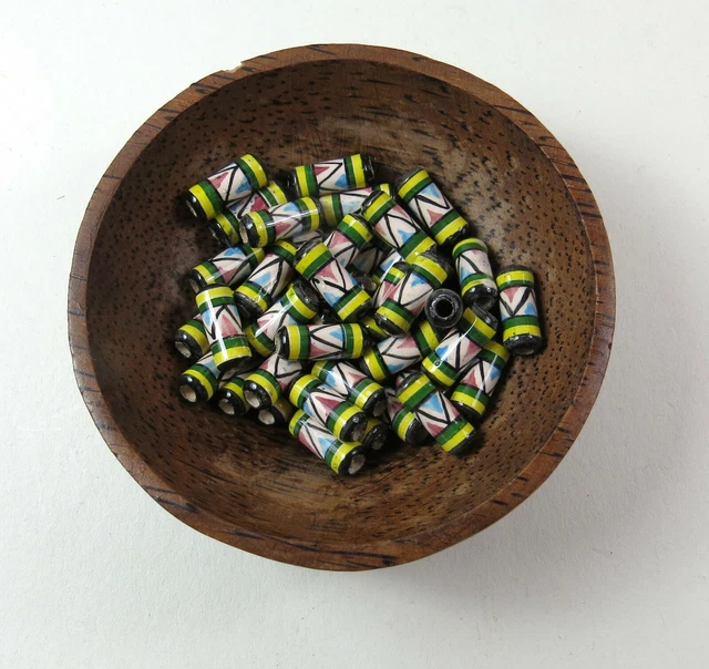 Porzellan Inka Keramikperlen18x7mm Zylinder Bastelschmuck Loch 2mm. Handarbeit