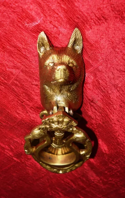 Greenland Wolf Head Shaped Door Bell Brass handmade Finish Any door Knocker MS81 3