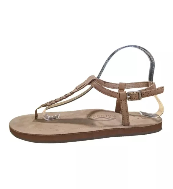 Rainbow Sandals Womens 5.5 - 6.5  Small Thong Flats Brown Leather Braided