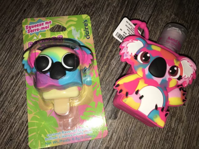 Claire’s Koala Lotion Backpack Clip Eye Pop Lip Gloss Keychain Cosm Lot