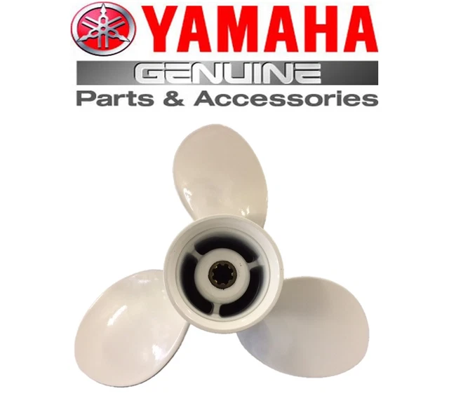 Hélice Hors-Bord 9 7/8 X 10 1/2 Aluminium 3 Pales Pour Yamaha 20-30H - Blanche