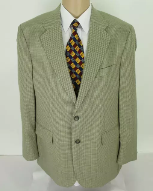 42 R Brooks Brothers Beige Gray Silk Wool 2 Btn Mens Jacket Sport Coat Blazer 2