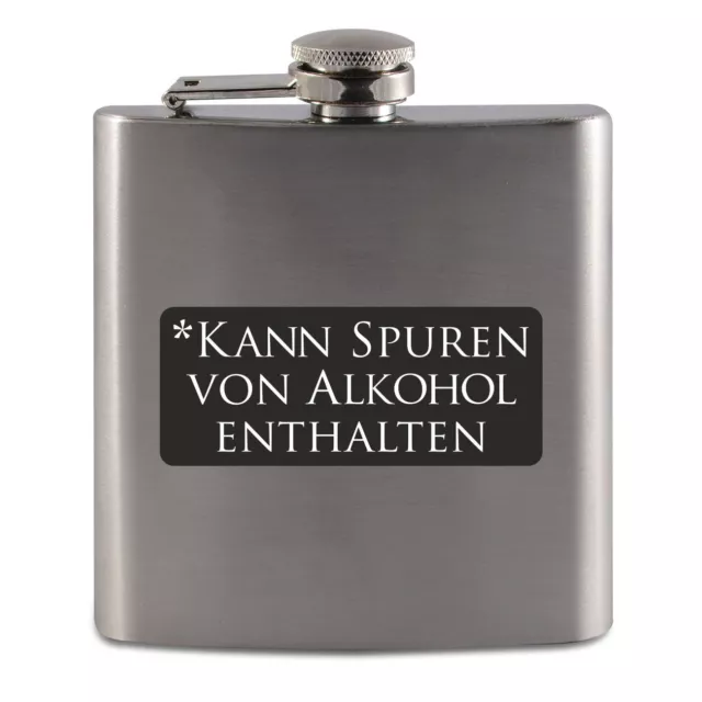 Flachmann aus Edelstahl Kann spuren von Alkohol enthalten Trinkflasche Geschenk