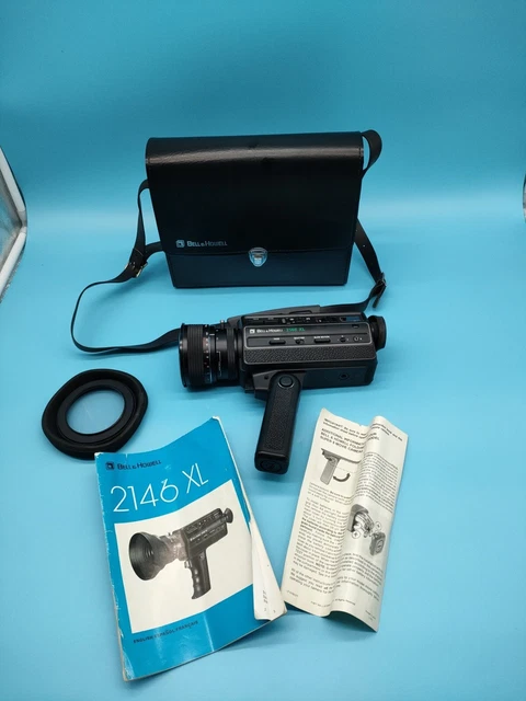 Funda para cámara de cine Bell and Howell 2146 XL 8 mm Super 8 manuales instrucciones