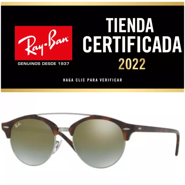 Gafas Ray Ban RB4346 6251/9J Clubround Havana Mirror Green Gradient New