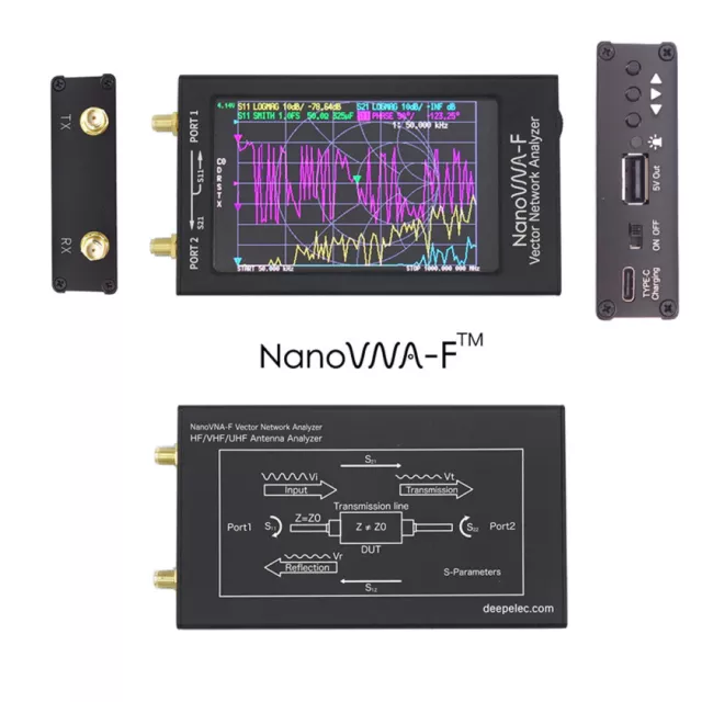 NanoVNA-F Nanovna 50kHz-1000MHz Vector UHF HF VNA Antenna Analyzer 5000mah New