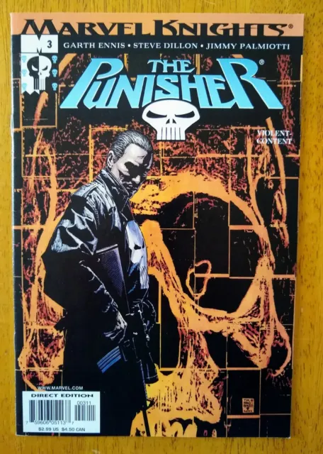 The Punisher #3 Marvel Knights MCU Comic Book 2001 Garth Ennis Tim Bradstreet.