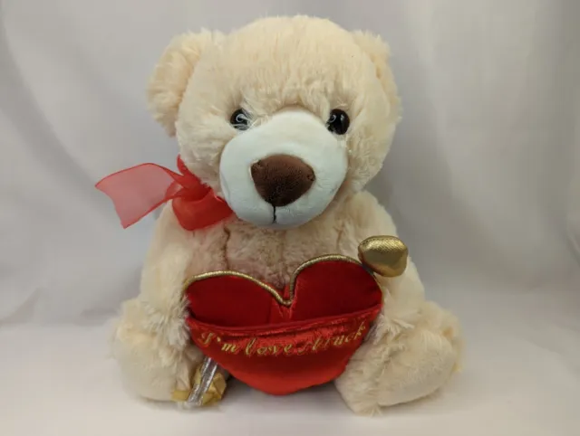 Walmart Tan Bear Plush 10" I'm Love Struck Heart Stuffed Animal Toy