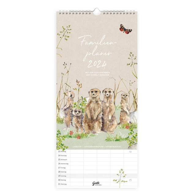 FAMILIENPLANER 2024 ERDMÄNNCHEN Daniela Drescher Kalender Deutsch 2024