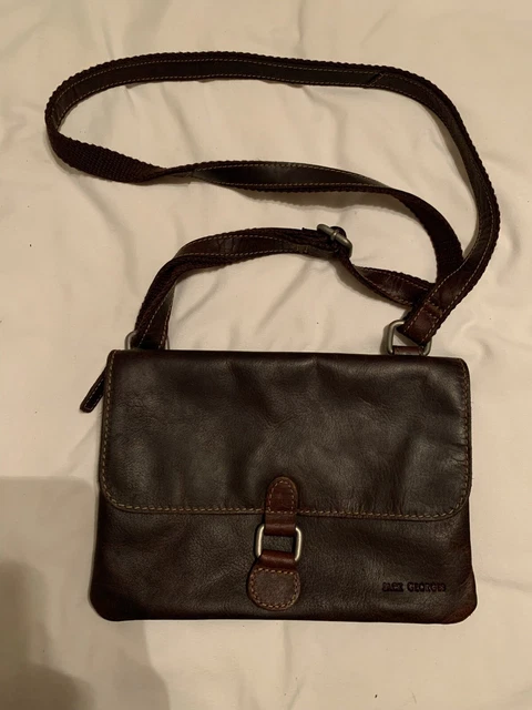 NEW Jack Georges 3-Compartment Buffalo Leather Crossbody Shoulder Bag Wallet