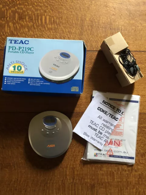 Teac Portable CD Player Model PD-P219C Not Working  Parts Or Repair