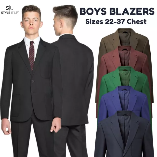 Giacca tuta Twill Blazer Matrimonio Formale Matrimonio Intelligente Tessuta Ragazzi Regno Unito
