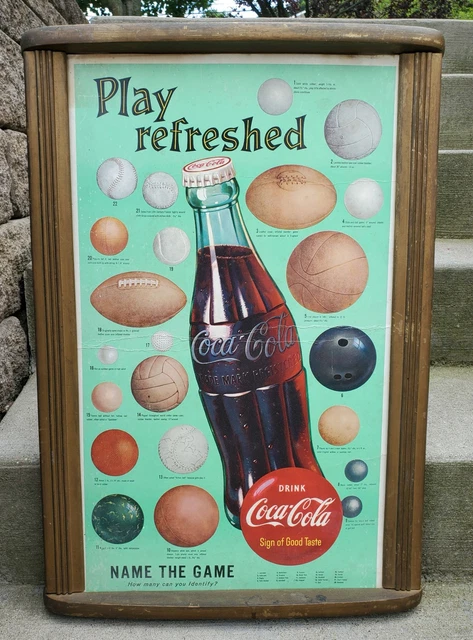 VINTAGE, COCA-COLA CARDBOARD Printed Sign, 