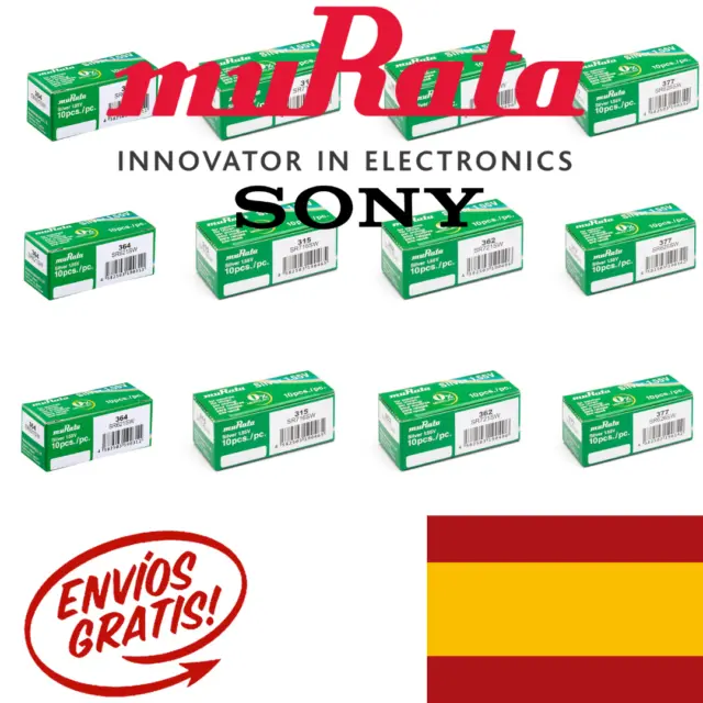 Sony By Murata Batteria Pila 364 377 335 337 371 395 390 394 362 321 315 317...