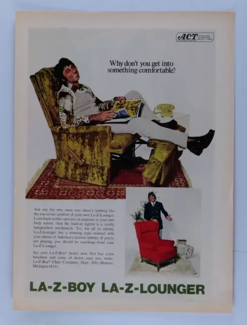 Joe Namath New York Jets Vintage 1972 LAZY BOY Original Print Ad 8.5 x 11"