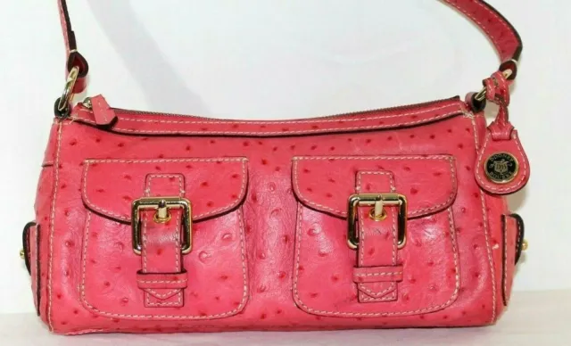 Dooney & Bourke Pink Croc Embossed Leather Nile Collection Satchel Shoulder Bag