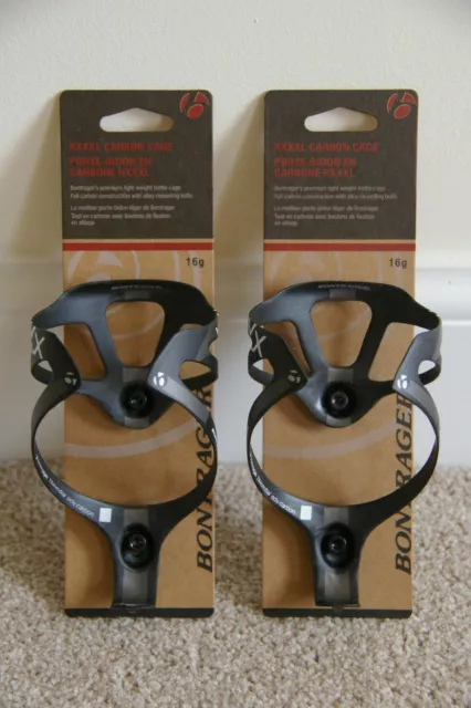 Brandneu Bontrager Race X Lite Carbon Flaschenkäfig Xxx Superlight Paar + Schrauben