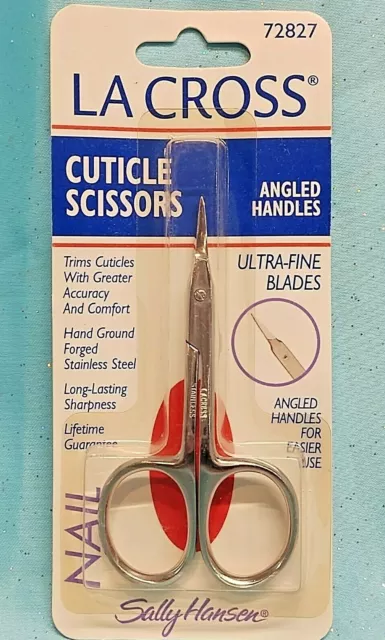 La Cross Sally Hansen CUTICLE NAIL SCISSORS 72827 ULTRA-FINE BLADES Angle Handle