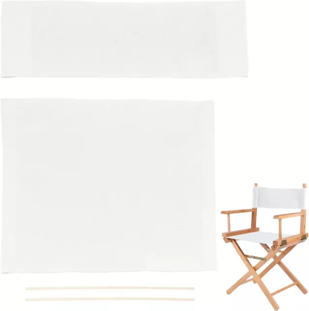 AHANDMAKER 1 set di teli ricambio per sedia da regista, colore: bianco,... 2