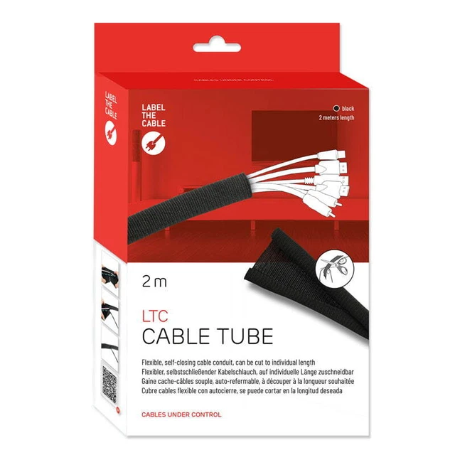 Label-the-cable Cable Tube Portacavi a curva 2 m Poliestere Nero LTC 5110