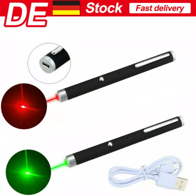 Laserpointer Rot+Grün 5000 METR Reichweite EXTREM STARK / SEHR HELL 1mW USB DE