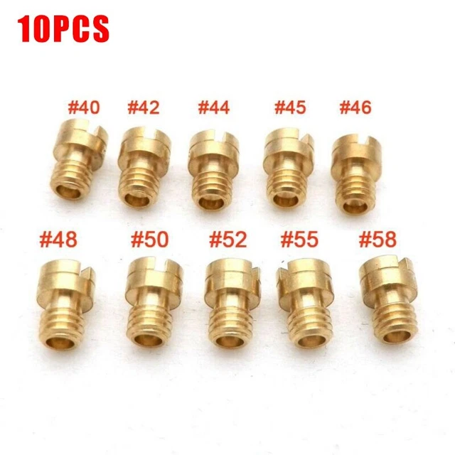 Set 10 testa rotonda getto principale M4 4 mm 40-58 mm per carburatore scooter moto GY6