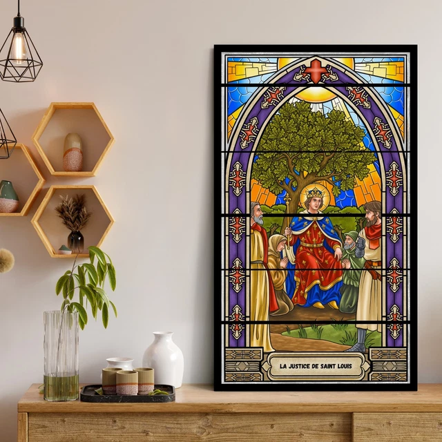 SAINTE JEANNE D Arc, Therese, Vierge Marie, Art Mural, Tableau Vitrail, Bible EUR 99,00 - FR