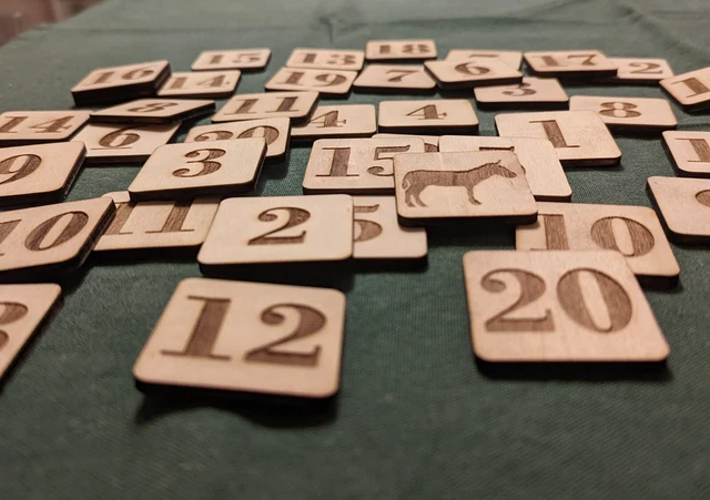 Eselspiel 61 oder 121 große Holzsteine 38mm runde Ecken Spiel
