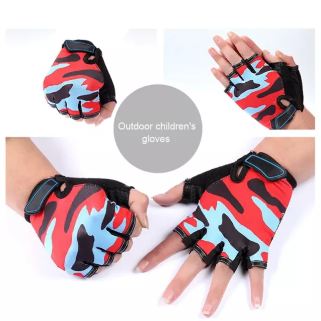 Kids Cycling Gloves Half Finger MTB Bike Bicycle Gloves Anti Slip Fingerless