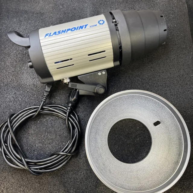 Flashpoint 320M 150 Watt AC/DC Monolight Strobe w/ Reflector, 12' Power Cord & +